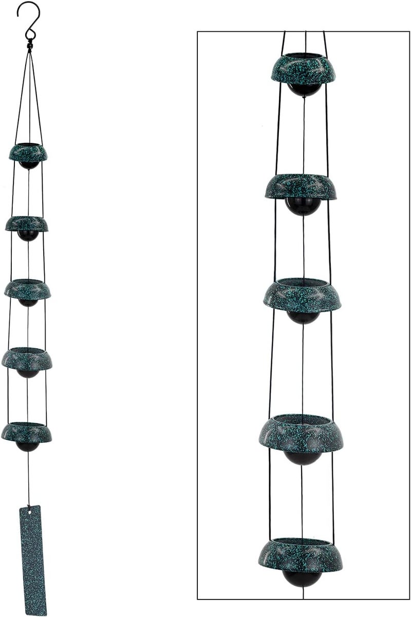 ASTARIN Bell Wind Chimes, Temple Wind Bell, Red Copper Wind Chimes with 5 Bells, Feng Shui Wind Chime for Home Yard Outdoor Decoration, A Great Memorial Wind Chime for Someone Who Loves Peace - Image 1